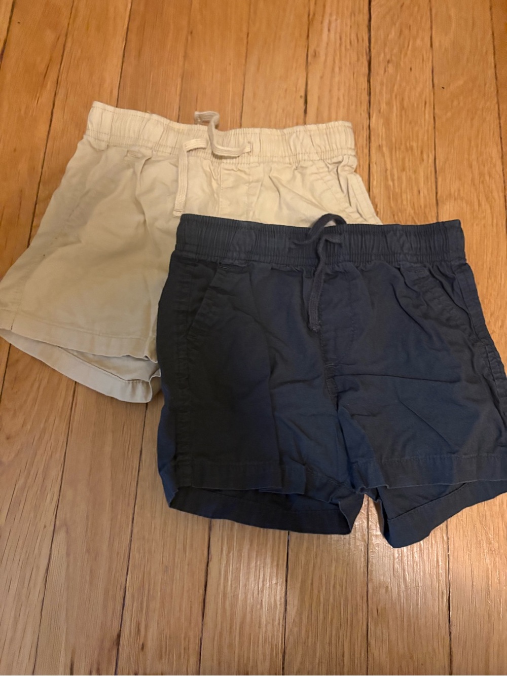Kids Elastic-Waist Cotton Shorts - Navy and Khaki